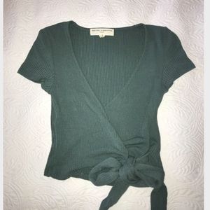 Urban Outfitters Sage Green Wrap Around Top